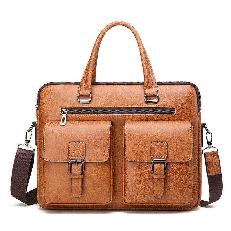 Luxury Tote Bags With Zipper - بو الجلود حقيبة الأعمال للرجال ،