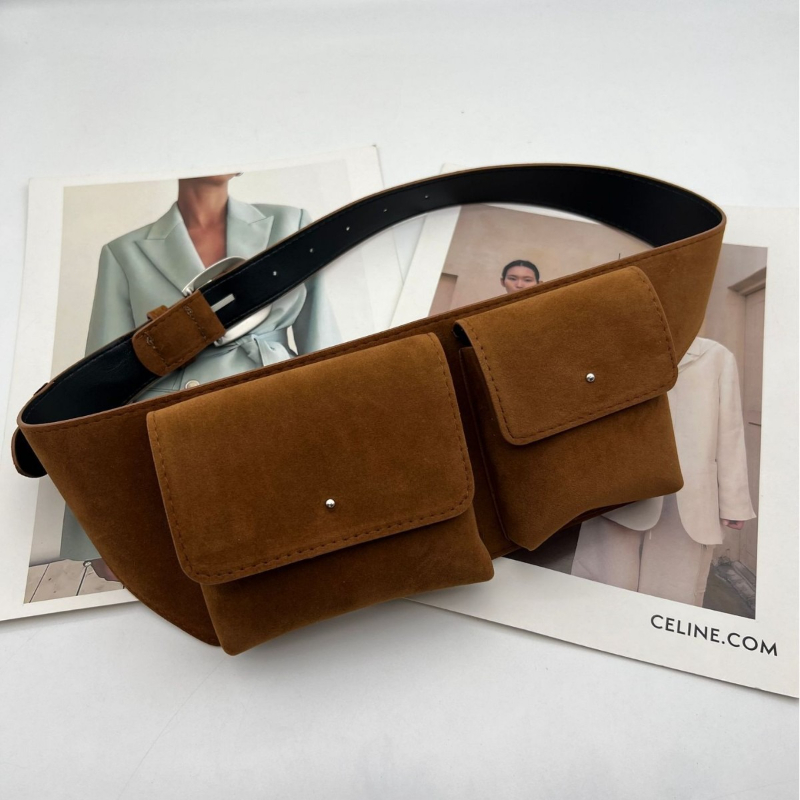 Belt Bag Leather Wide - حقائب خصر نسائية عصرية من الجلد