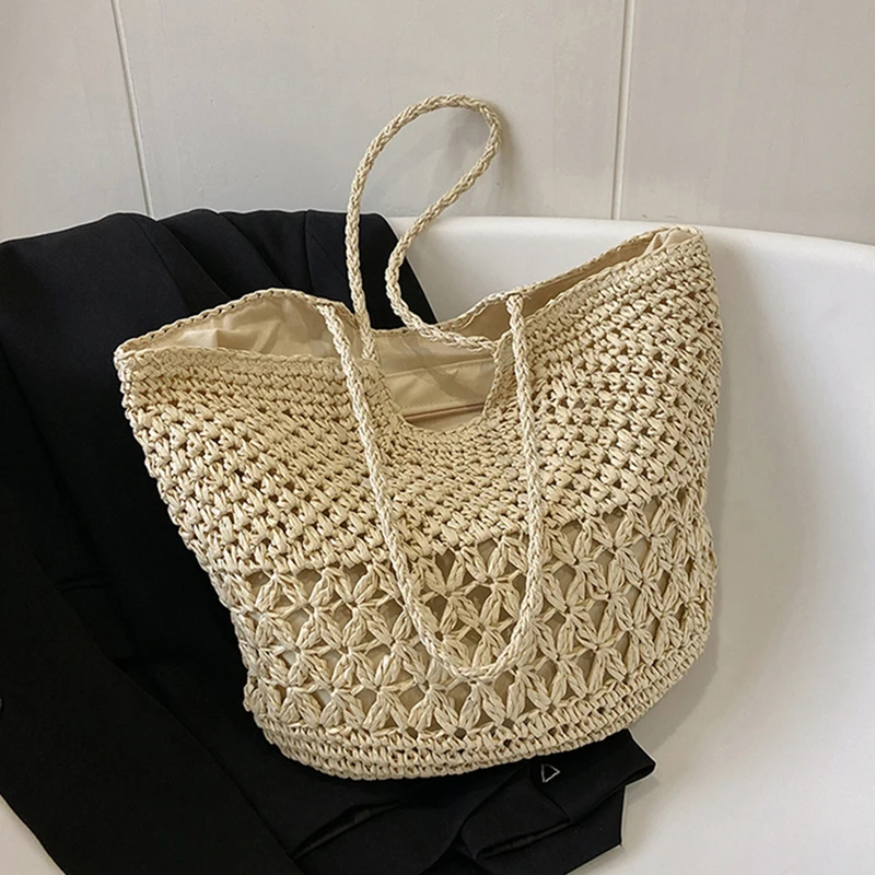 حقائب منسوجة من القش بتصميم عص - مراجعة Luxury Tote Bags With Zipper وسعره