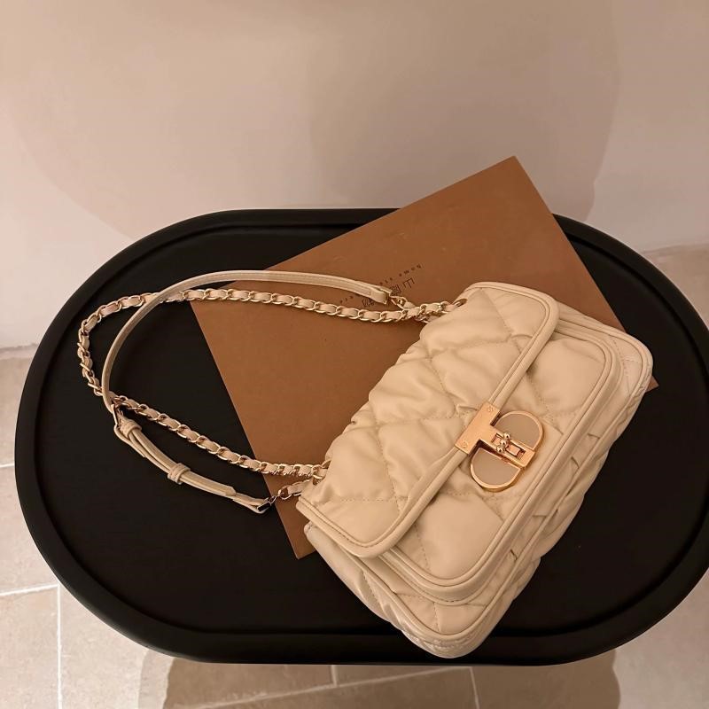 أنيقة مطوي حقيبة يد بسلاسل الم - مراجعة Quiet Luxury Bags Crossbody وسعره
