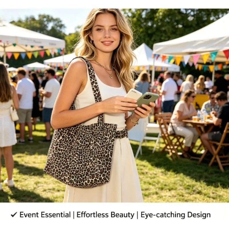 حقيبة يد قماشية بنقشة الفهد لع - مراجعة Quiet Luxury Bags Tote وسعره