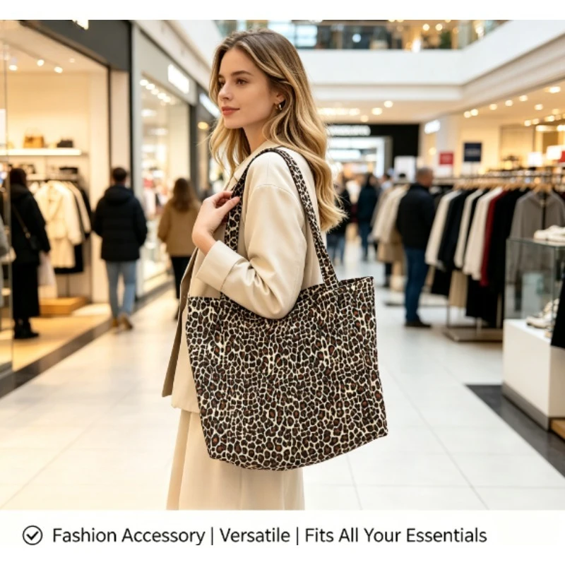حقيبة يد قماشية بنقشة الفهد لع - مراجعة Quiet Luxury Bags Tote وسعره
