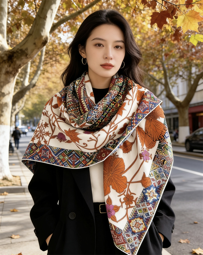 وشاح كبير من 30% حرير و70% صوف - مراجعة Luxury Bags Hong Kong وسعره