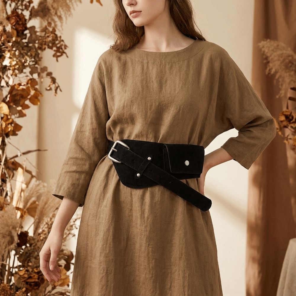 حزام خصر عصري من جلد البولي يو - مراجعة Belt Bag Leather Wide وسعره